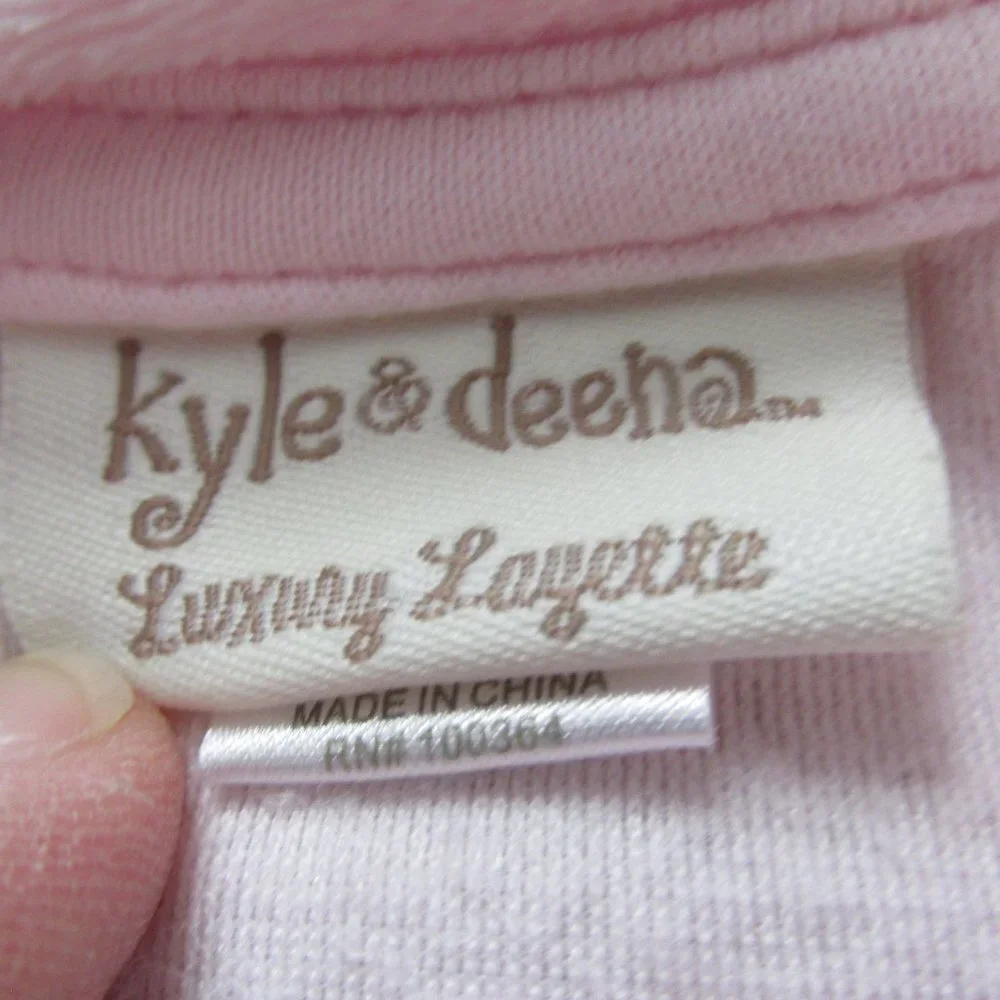 Kyle & Deena Snap Front Layette Pajama Shirt Girls‎ 0-3M Pink Long Sleeve Collar